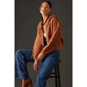 Pilcro And The Letterpress Anthropologie Quilted Bomber Jacket Top M NEW 280779